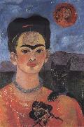 Frida Kahlo Self-Portrait with Diego on My Breast and Maria on My Brow oil painting reproduction